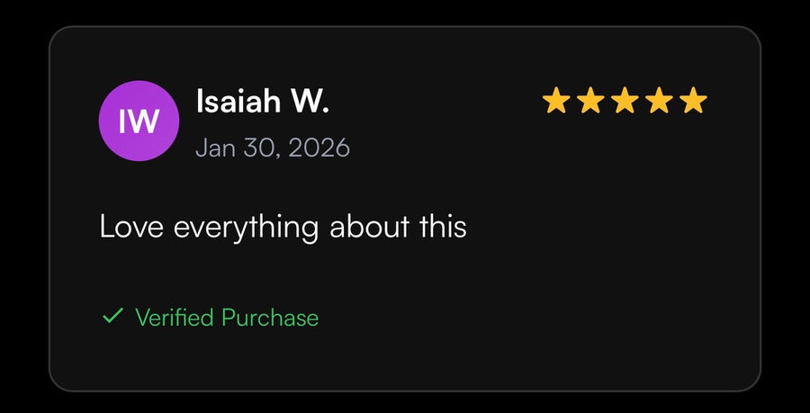 Customer review from Isaiah W.